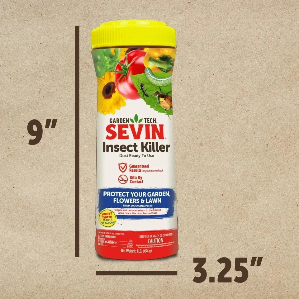 Insect Killer Sevin Garden Ready to Use Dust, 1 Pound Can
