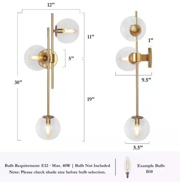 LNC 30 in. 3-Light Painted Gold Modern Bathroom Vanity Light Decorative Linear