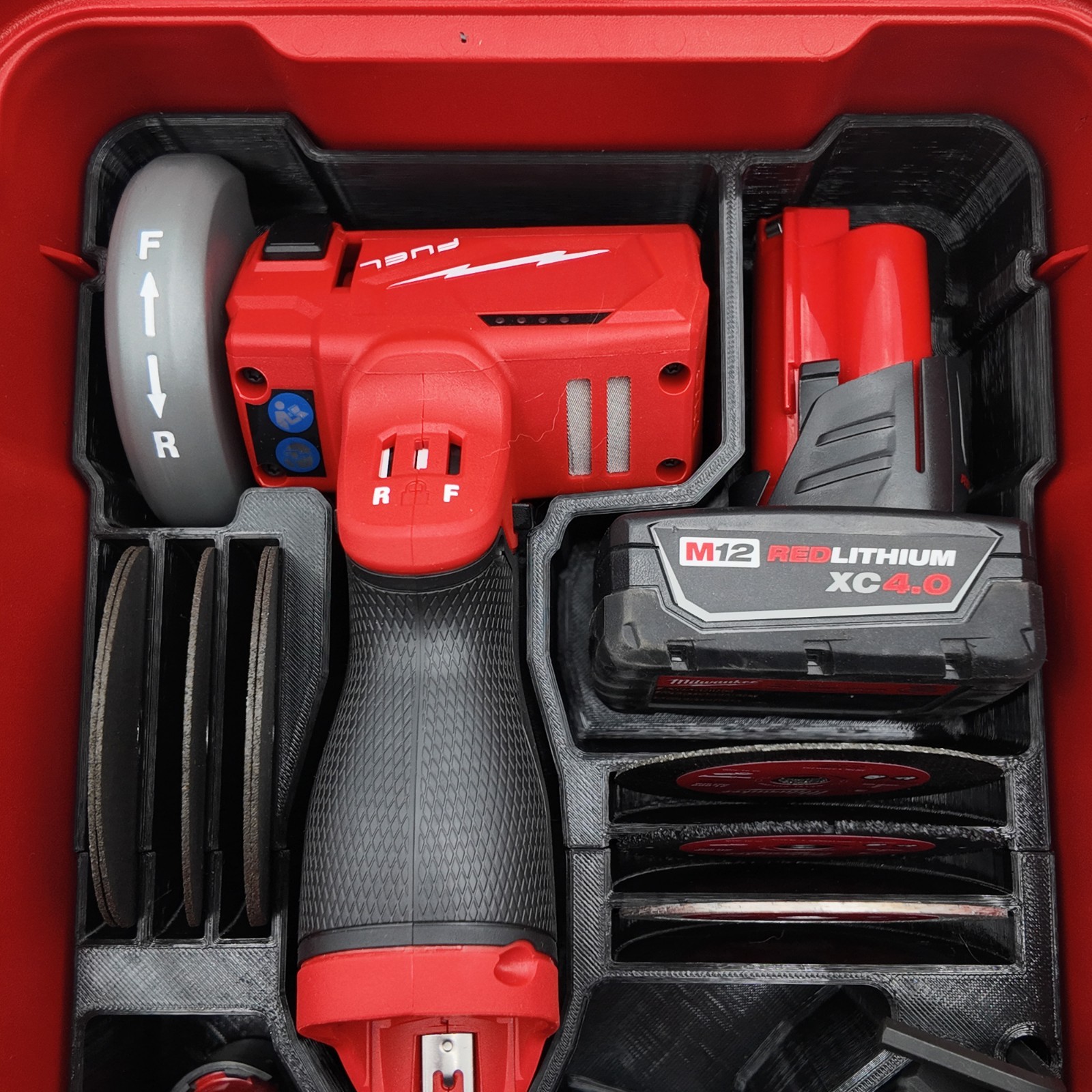 M12 Fuel 3″ Compact Cut Off Tool Organizer for Milwaukee Compact Packout