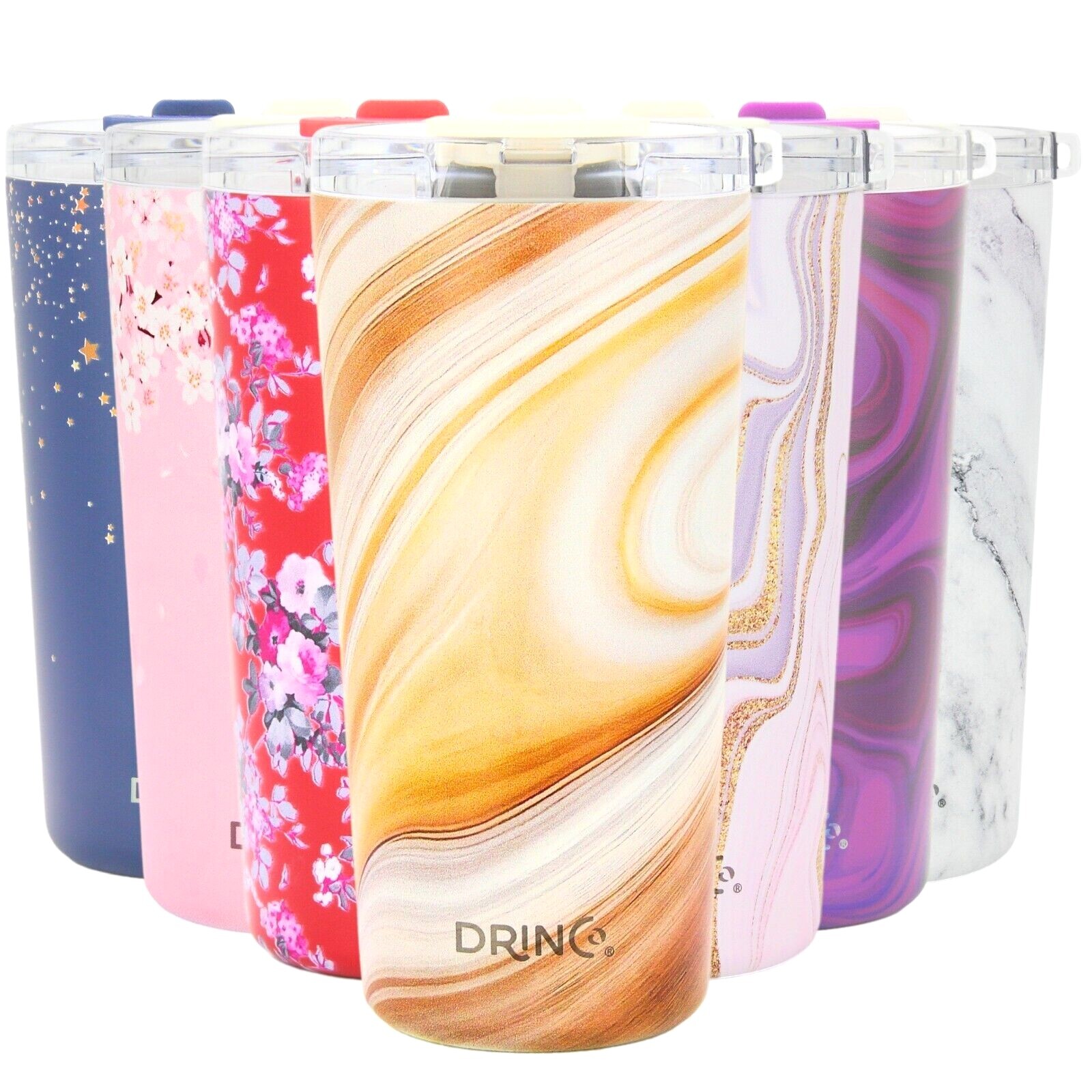 DRINCO 20 oz Stainless Steel Tumbler Insulated Coffee Cup Travel Mug With Straw
