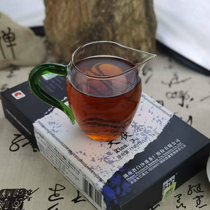 BAISHAXI Tian Fu Cha Anhua Golden Flowers Fucha Dark Tea 1000g Brick Fu Zhuan