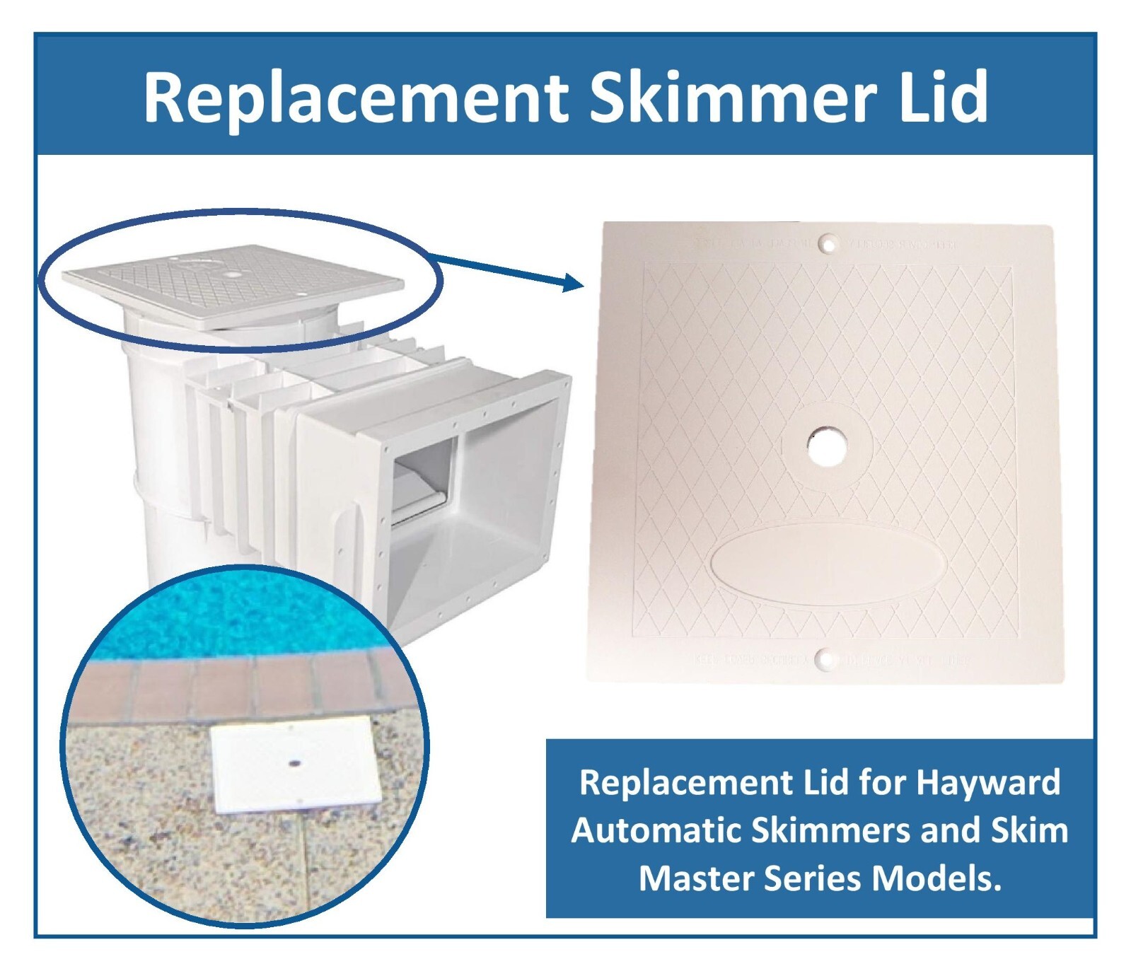 Hayward Square 10″ Plastic Pool Skimmer Deck Lid SP1082E SPX1082E Aftermarket
