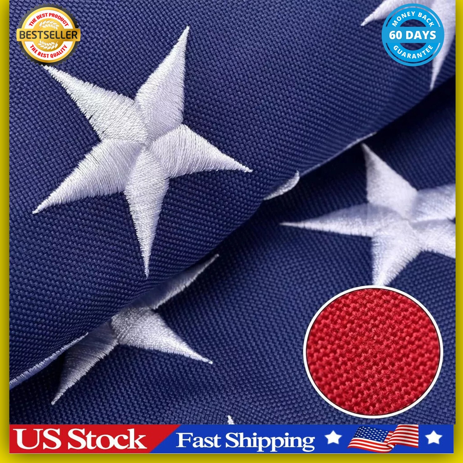 American Flag 4 x 6 ft Made for High Wind Heavy Duty US Flags for Outside