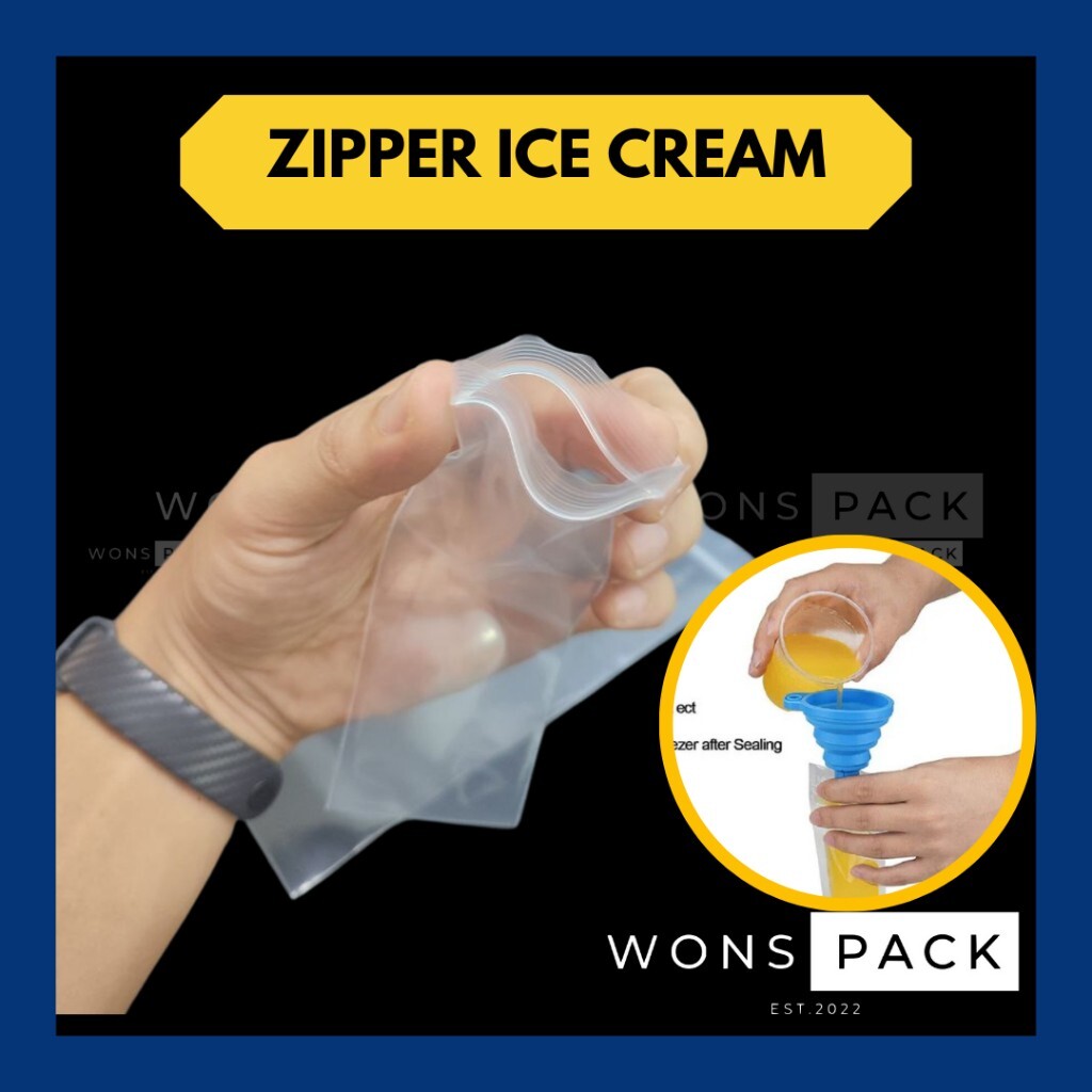Ice Cream Disposable Bags ZIPLOCK 19x5cm Must Try Do it Your Self New Grab Now