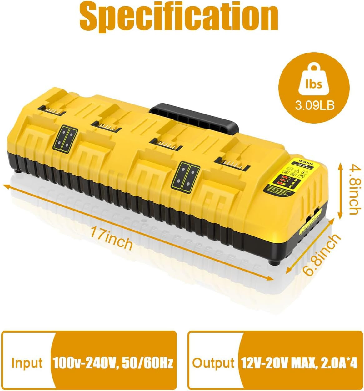 Pack For DeWalt 20V 20 Volt Max XR 10.0AH Lithium-Ion Battery DCB206-2 DCB205-2