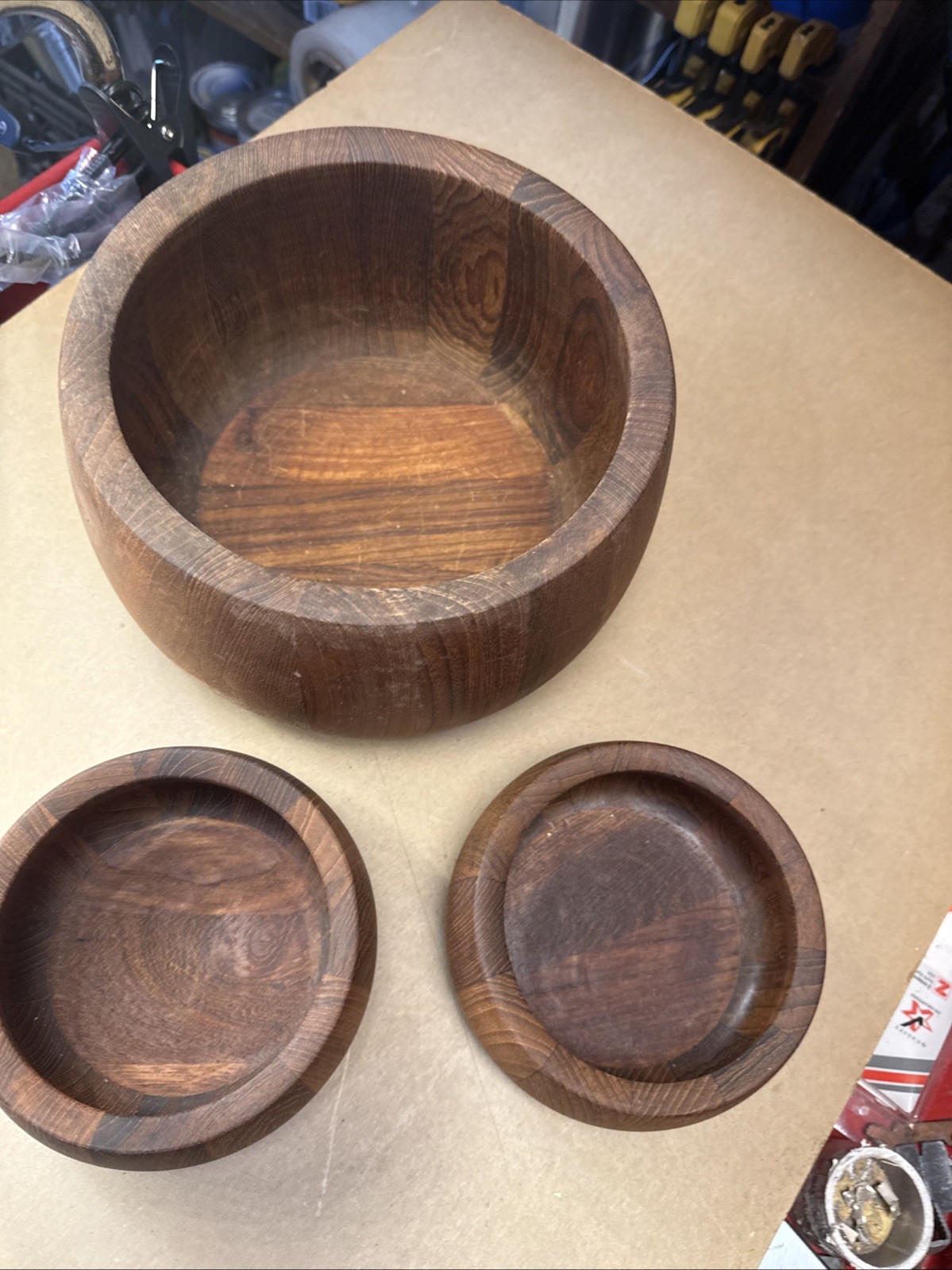 Vintage Dansk Teak Wood Salad Bowl Set 3 Pc International Designs Malaysia