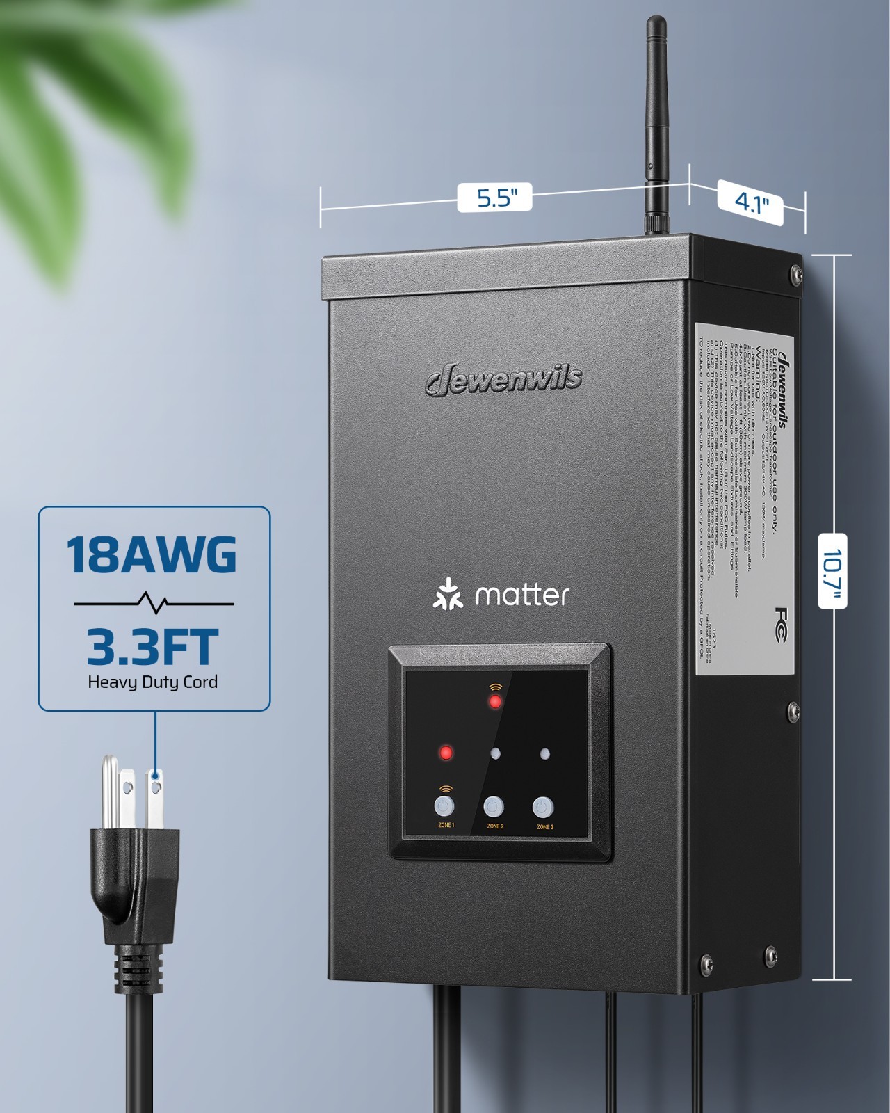 DEWENWILS Matter 300W Smart Landscape Lighting Transformer,120V AC to 12V/14V AC