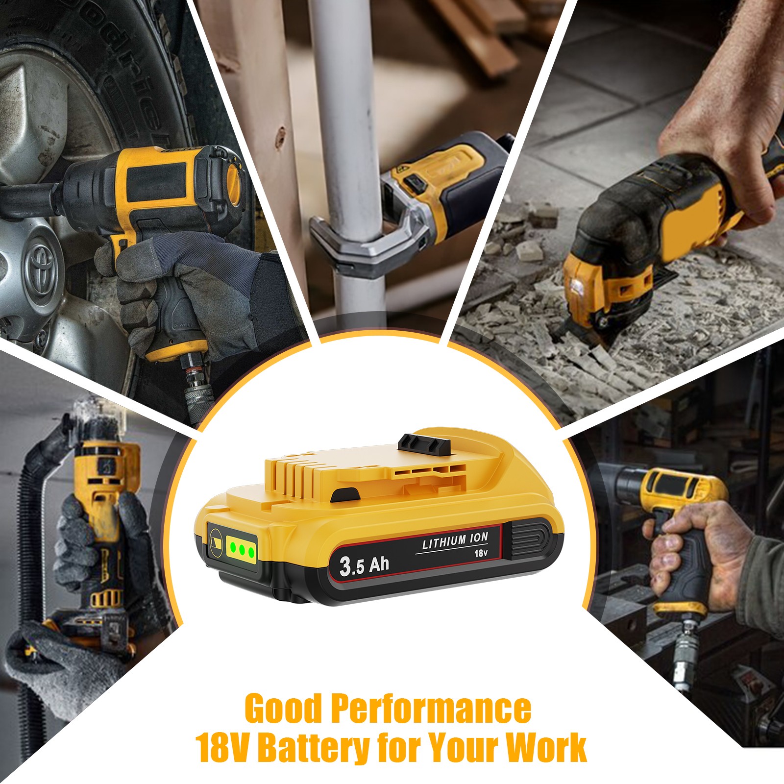 2Pack For DEWALT DCB201 20V Max Lithium-Ion Compact Battery DCB203 DCB205