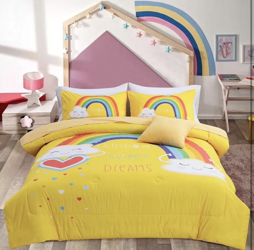 A Nice Night Bedding 6 Pcs Cartoon Rainbow Bedding Set