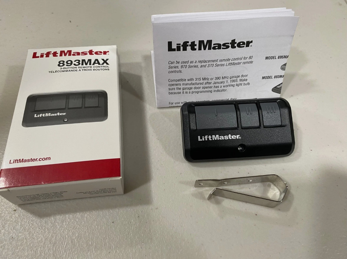 LiftMaster 893MAX 3 Button Visor Remote Control Garage Door Opener