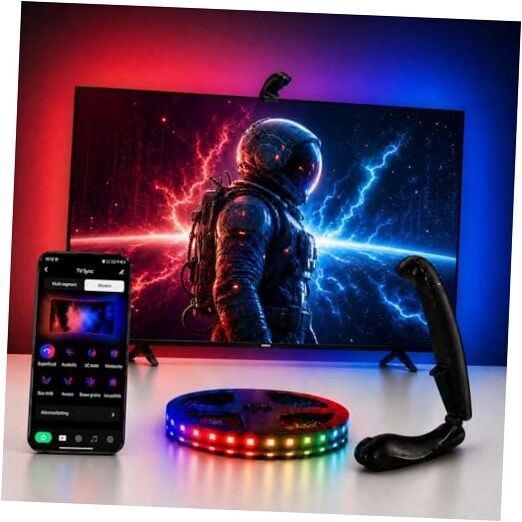 TV LED Backlight with Sensor, LED Sync Lights for TV 55-65 Inch, Multicolor