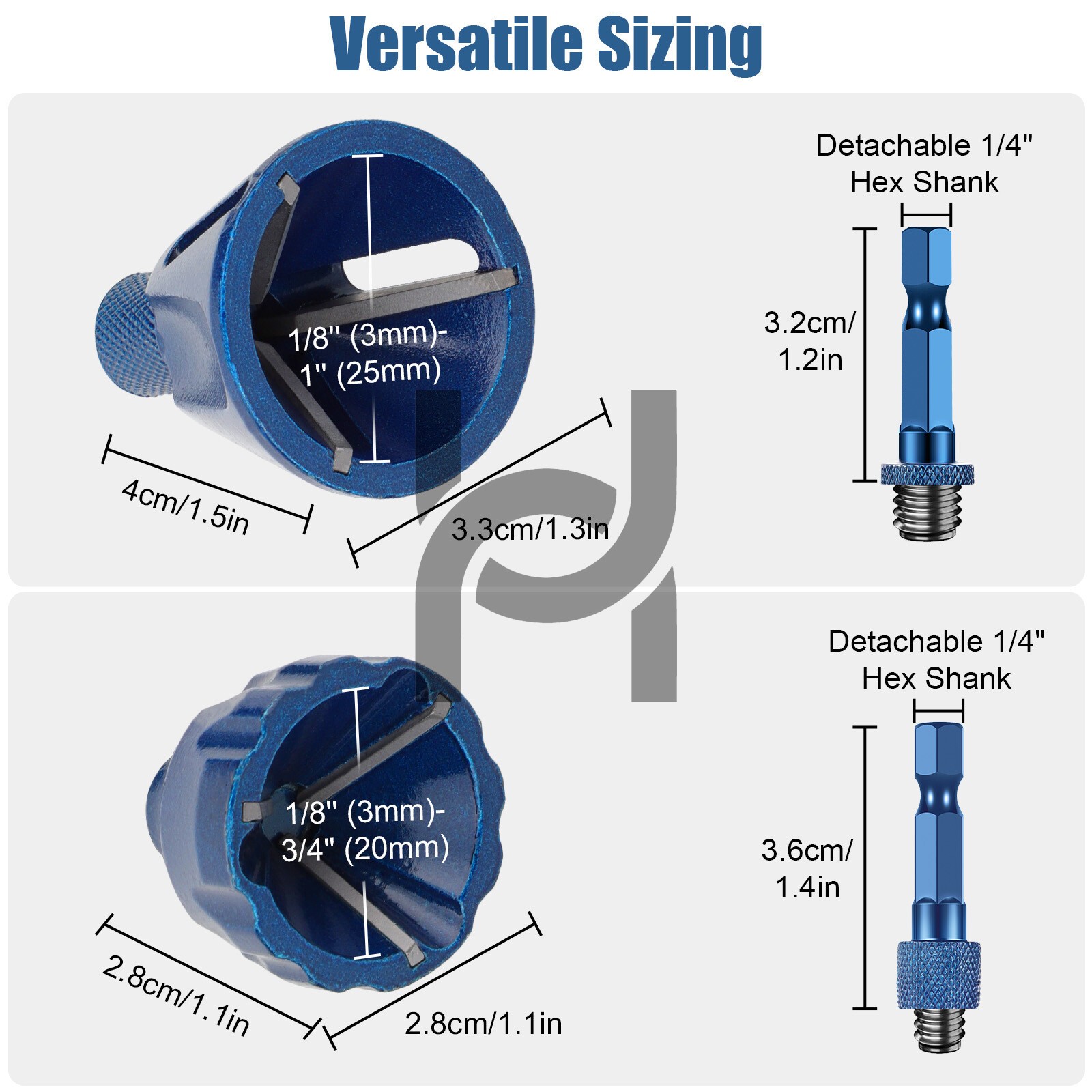1/4″ Hex Shank External Deburring Chamfer Drill Bit 2Pcs Burr Removal Tool