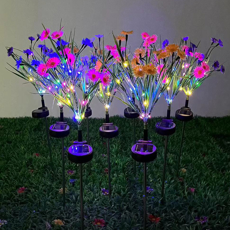 Solar Garden Lights LED Flower Stake Lamp Outdoor Yard Waterproof Patio Decor