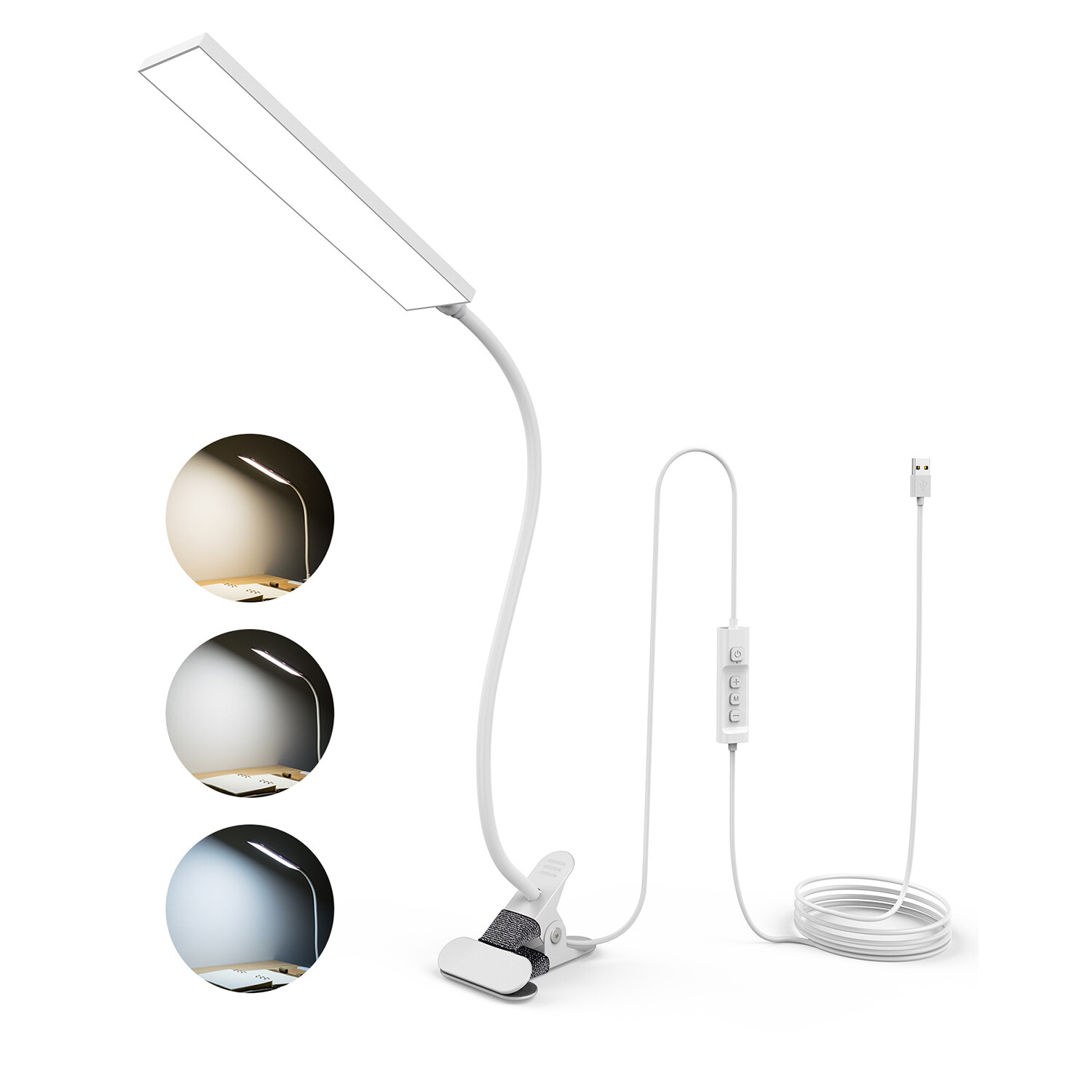 Adjustable LED Lamp Dimmable Clip-On Desk Lamp Flexible Reading Light Flexible