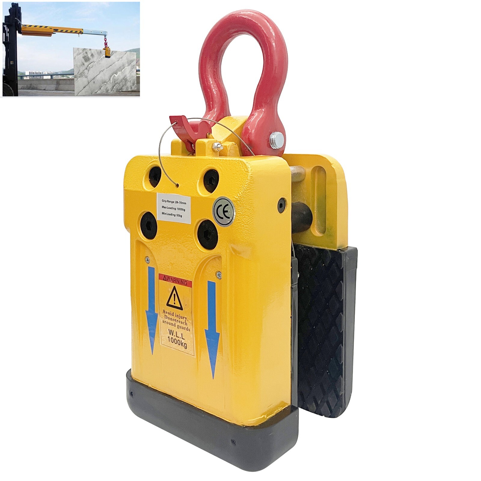 28-70mm Marble Stone Slab Lifting Clamp Granite Stone Hanging Clamp 1000KG