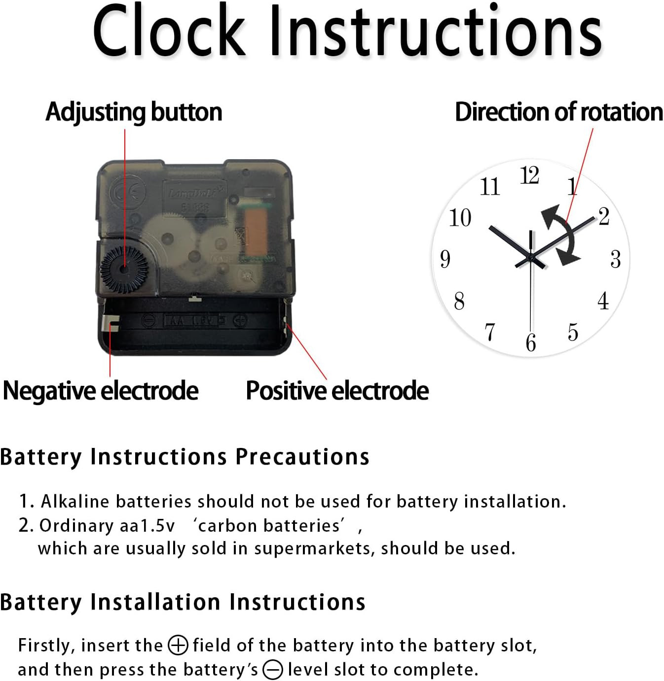 Analog Glow in the Dark Wall Clock Battery Operated 12 Inch Blue Light up Clock