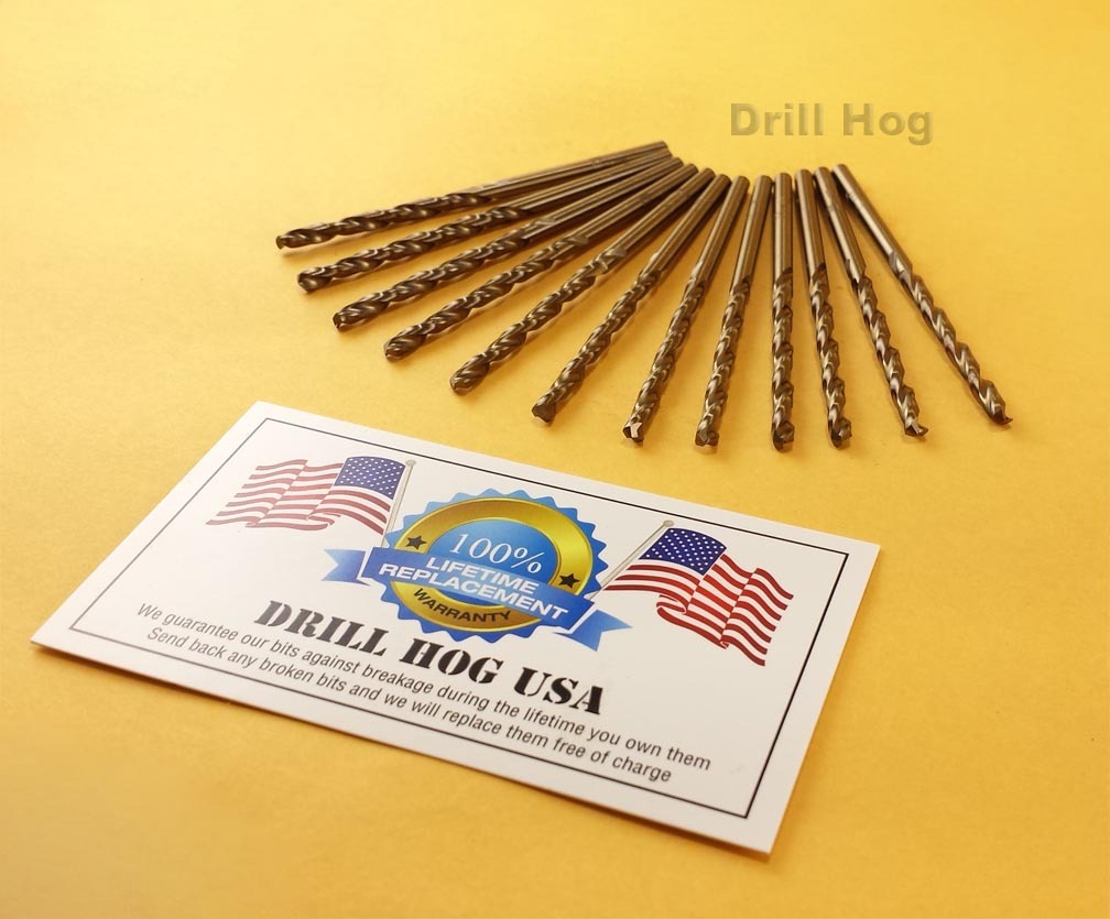 Drill Hog® 1/8 Cobalt Drill Bit M42 1/8 Drill Bit Twist 12Pk Lifetime Warranty