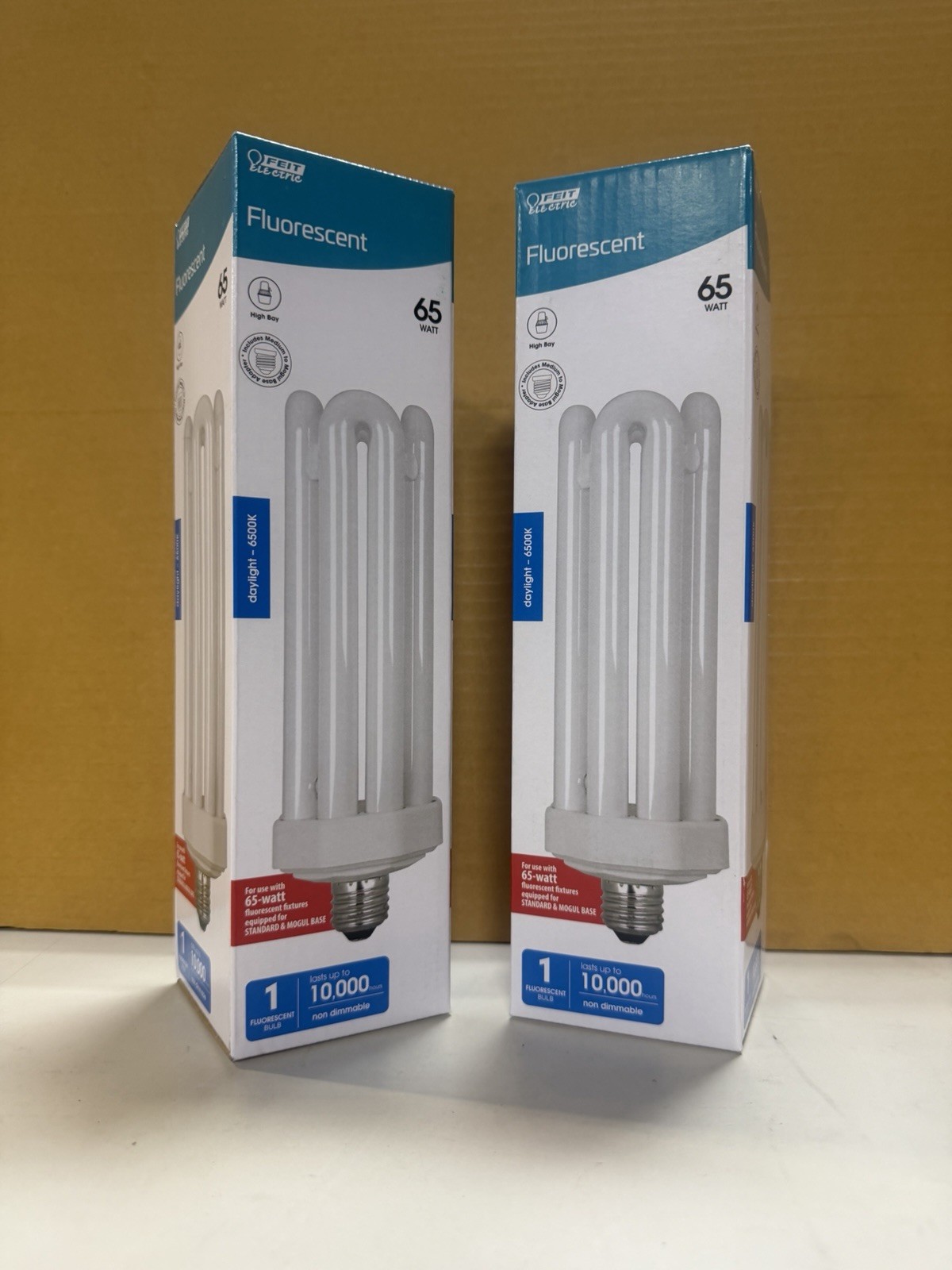 TWO PACK Feit 65 W PL 3.12 in. L CFL Bulb Daylight Utility 6500 K | Fast Shipp