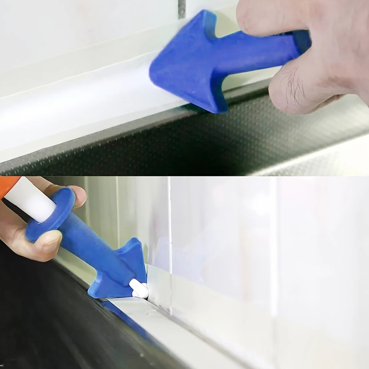 4 pcs Silicone Caulking Tool Kit， Silicone Sealant Nozzle, Grout Scraper, Great
