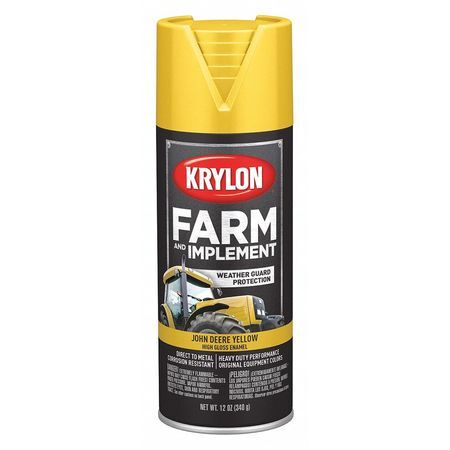 Krylon K01934008 Spray Paint, John Deere Yellow, High-Gloss, 12 Oz