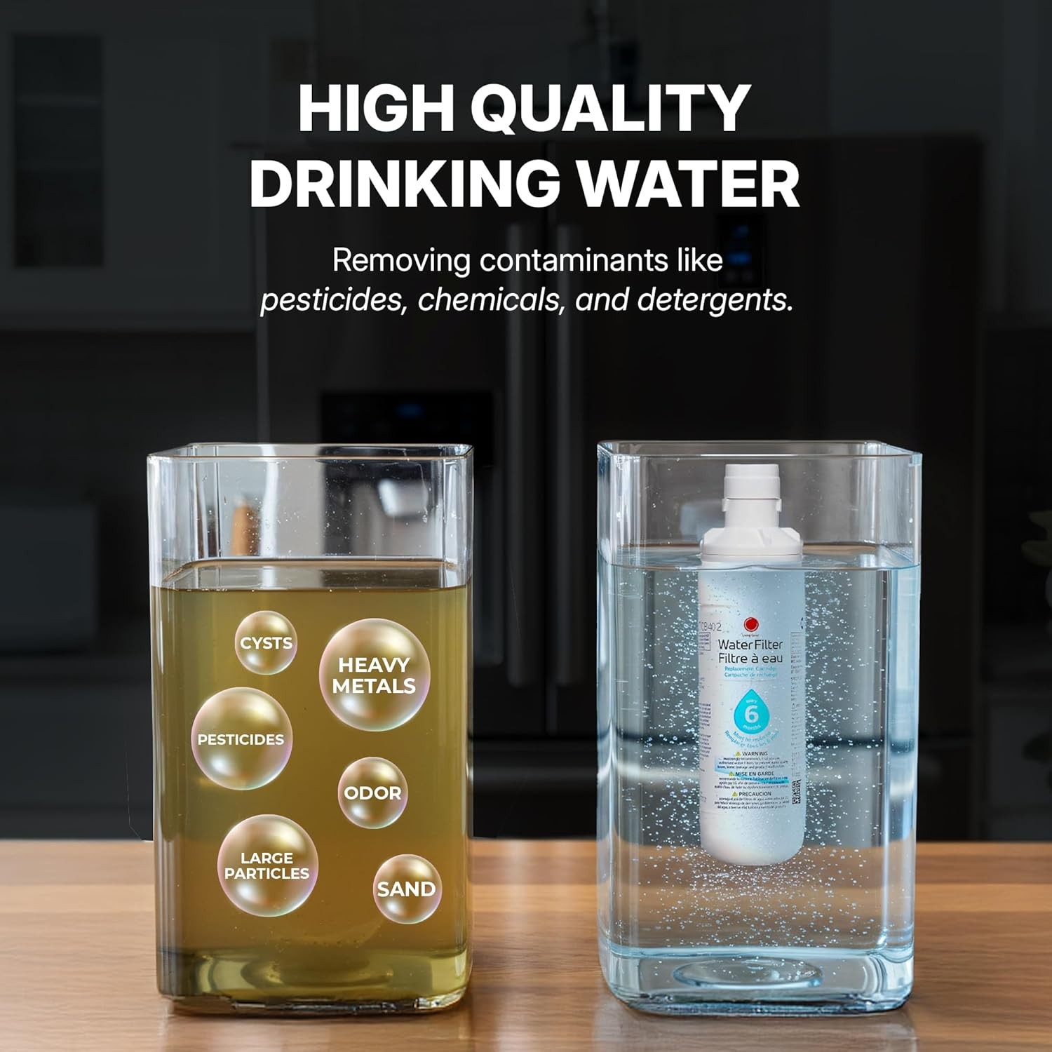 3 Pack LG LT1000P Refresh Refrigerator Ice Water Filter ADQ747935 GF-D706BSL USA