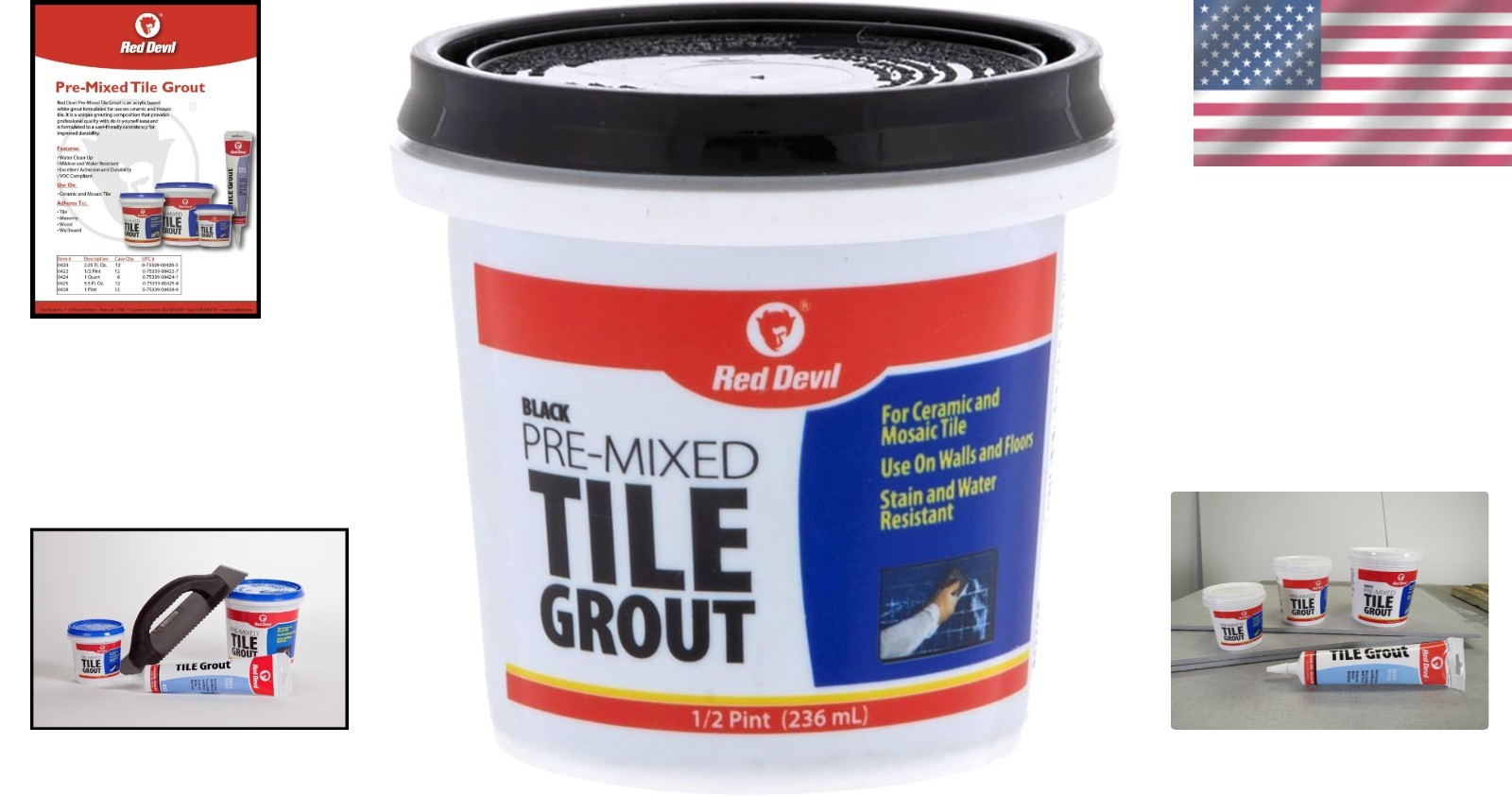 High-Quality 1/2 Pint Black Tile Grout – Ideal for Ceramic & Wood Surfaces