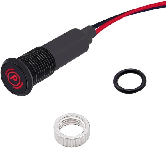 LED Indicator Pilot Dash Light (Parking Brake Indicator) Red, 5/16″(8mm) 12V LED