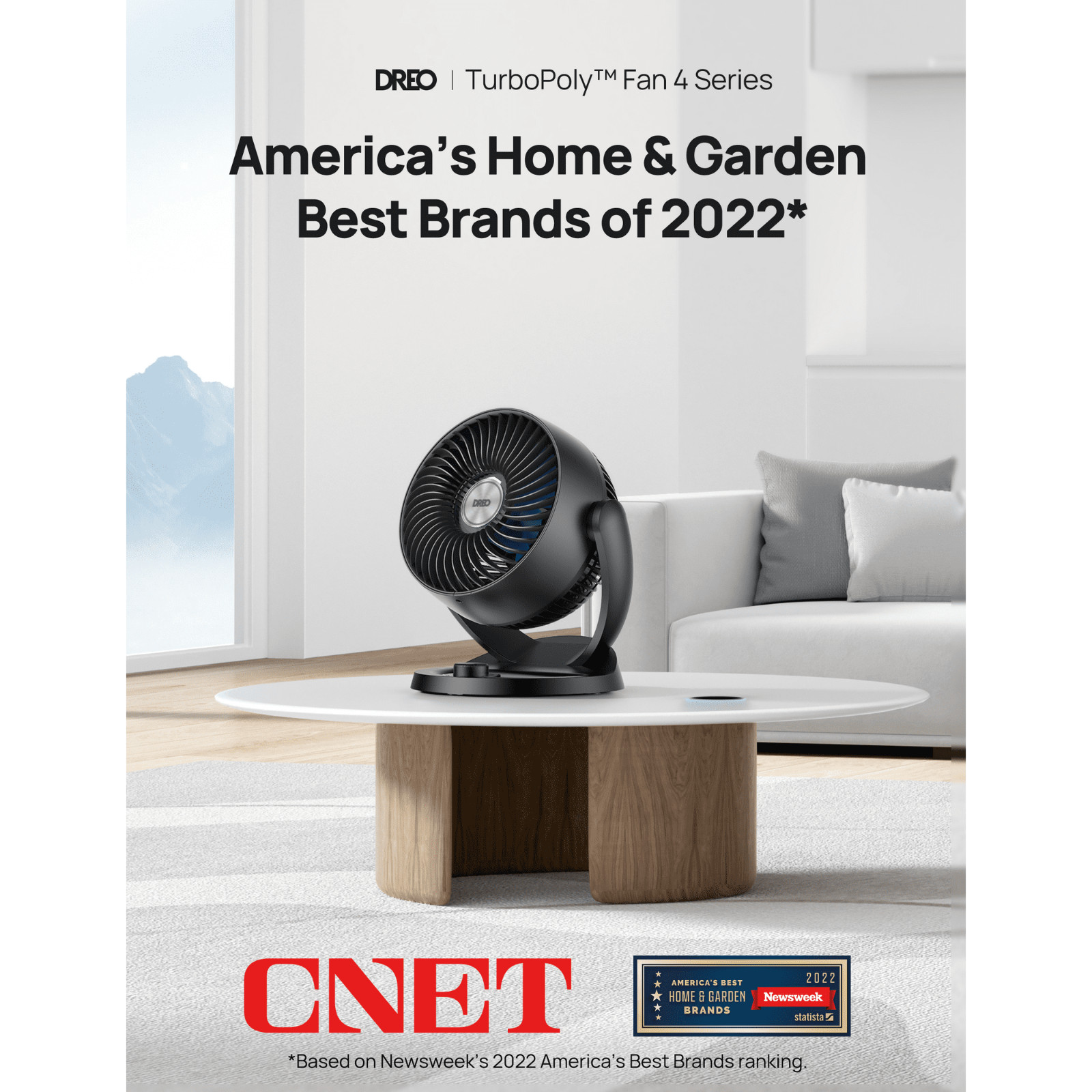 Dreo 12 in Table Fans for Home, Whole Room Air Circulator Fan, 70ft Powerful