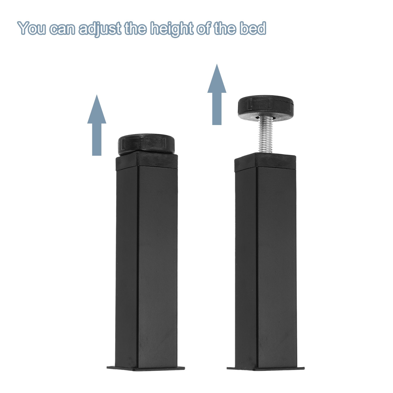 Adjustable Height Center Support Leg 6″ Bed Support Legs Black