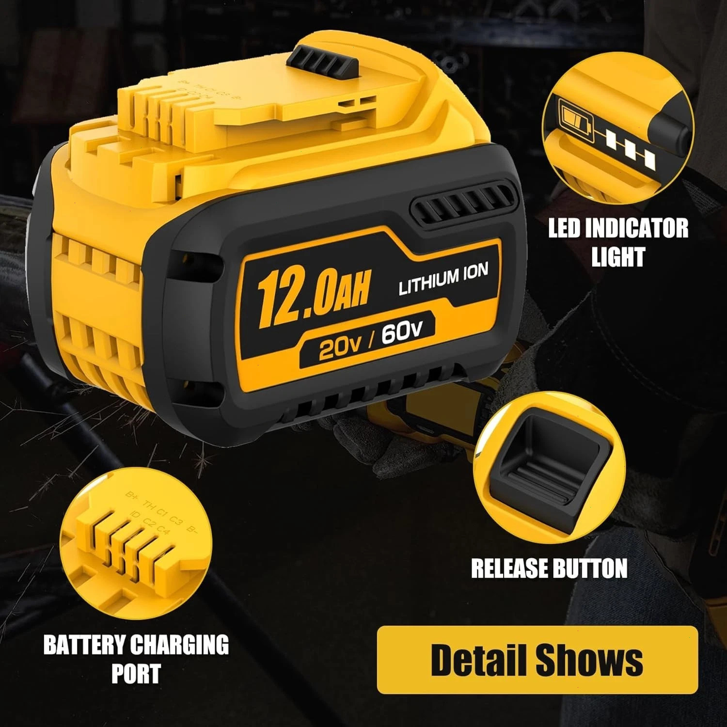 2/4Pack For DEWALT FLEXVOLT 20V/60V MAX 12.0Ah Lithium Battery DCB609-2 DCB612