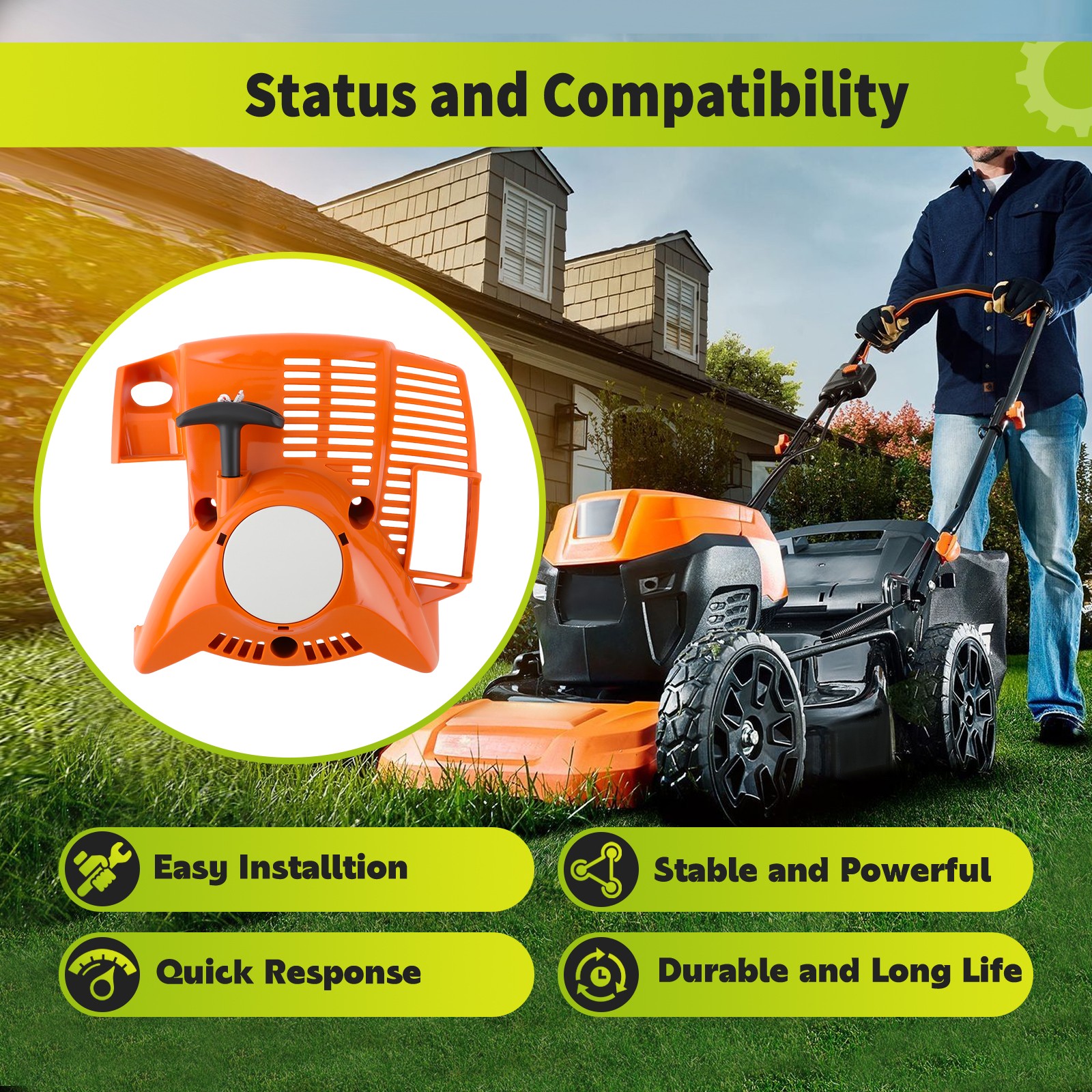 Recoil Pull Start Replacement Fit For STIHL FC56C FS56RC HT56C KM56RC FC56 FS56R