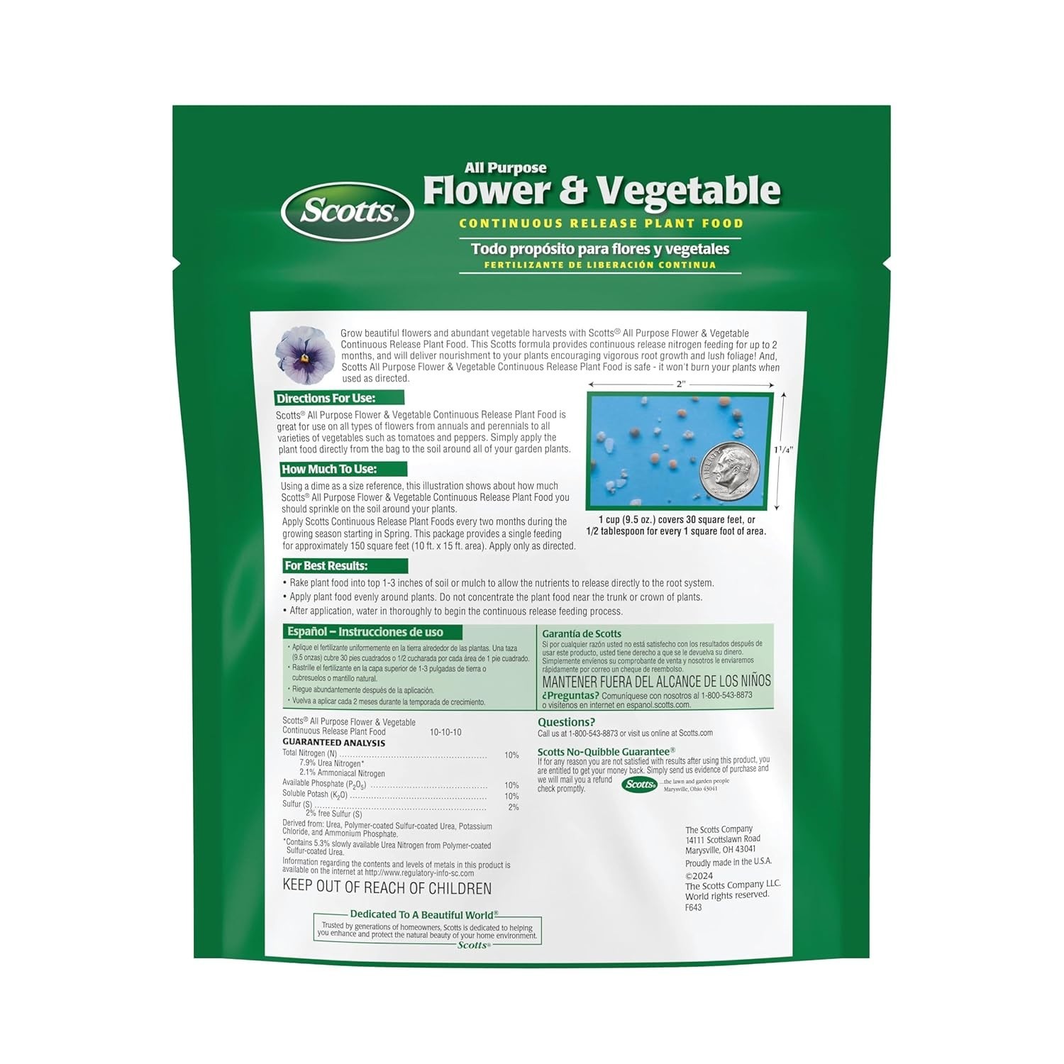 Scotts All Purpose Flower & Vegetable Outdoor Plant Food, 3 lb. Continuous