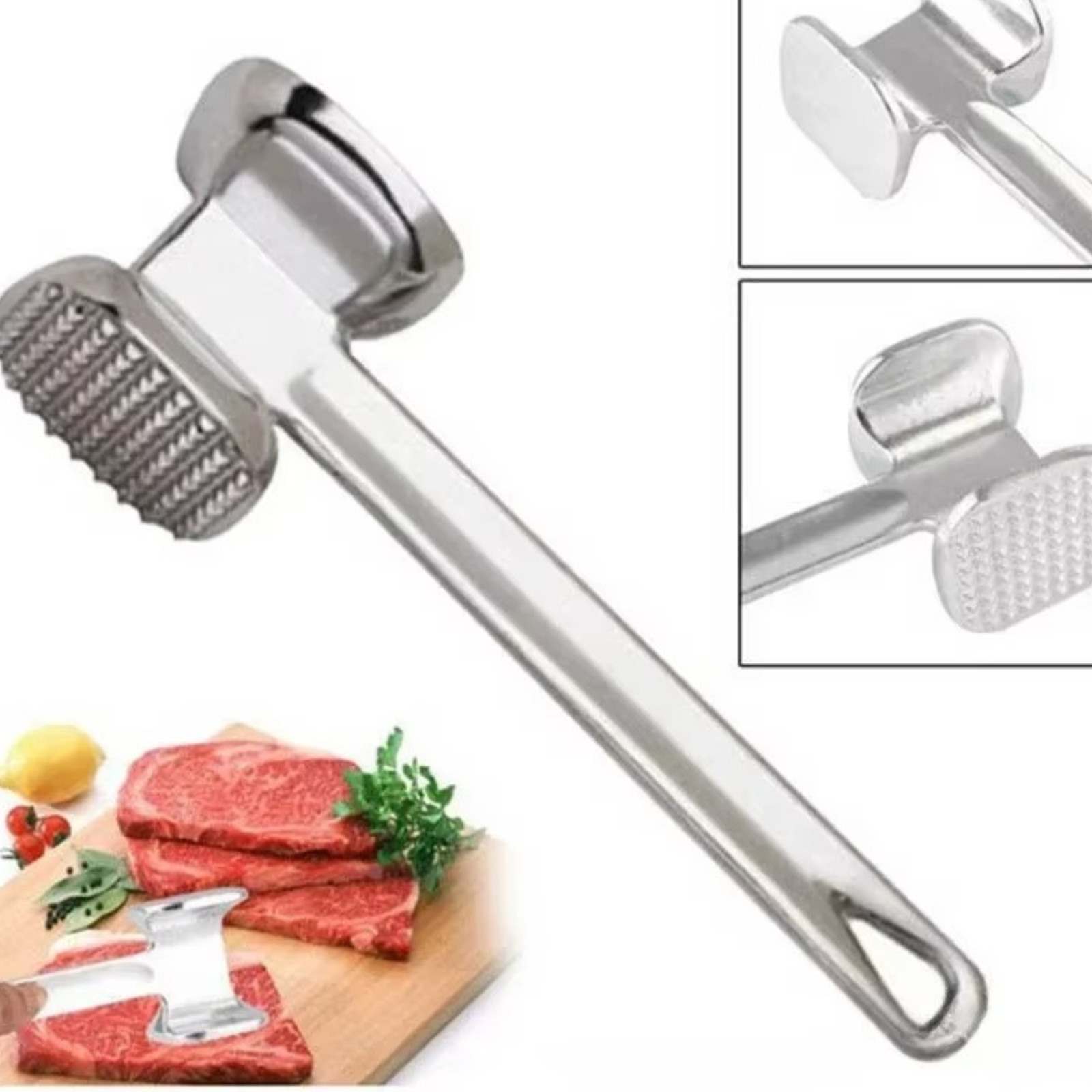 Steak Mallet Meat Tenderizer Hammer Dual-Sided Heavy Duty Meat Pounder Tool