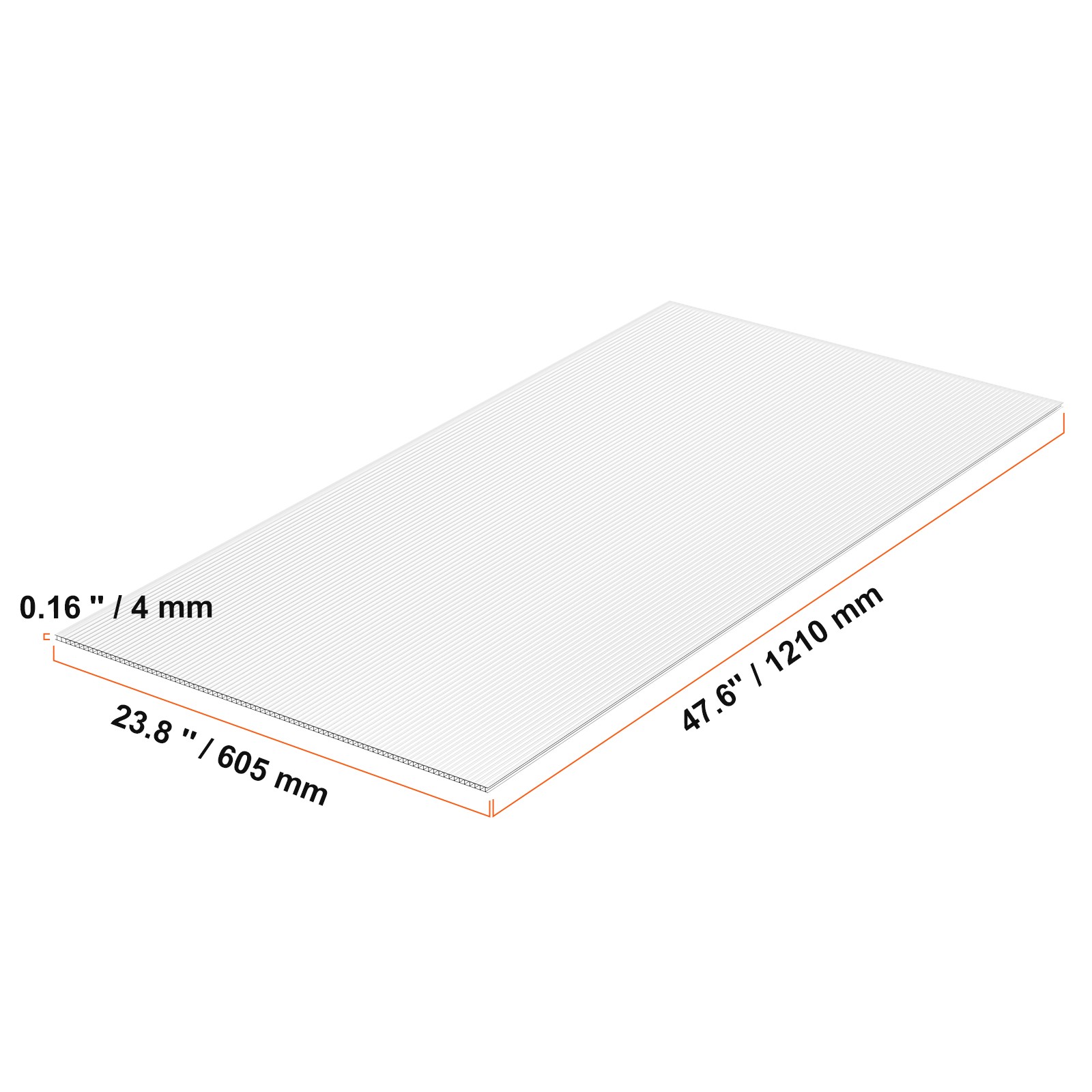 24 Pack Polycarbonate Greenhouse Panels 2′ X 4′ X 4mm UV Protected Roof Sheets