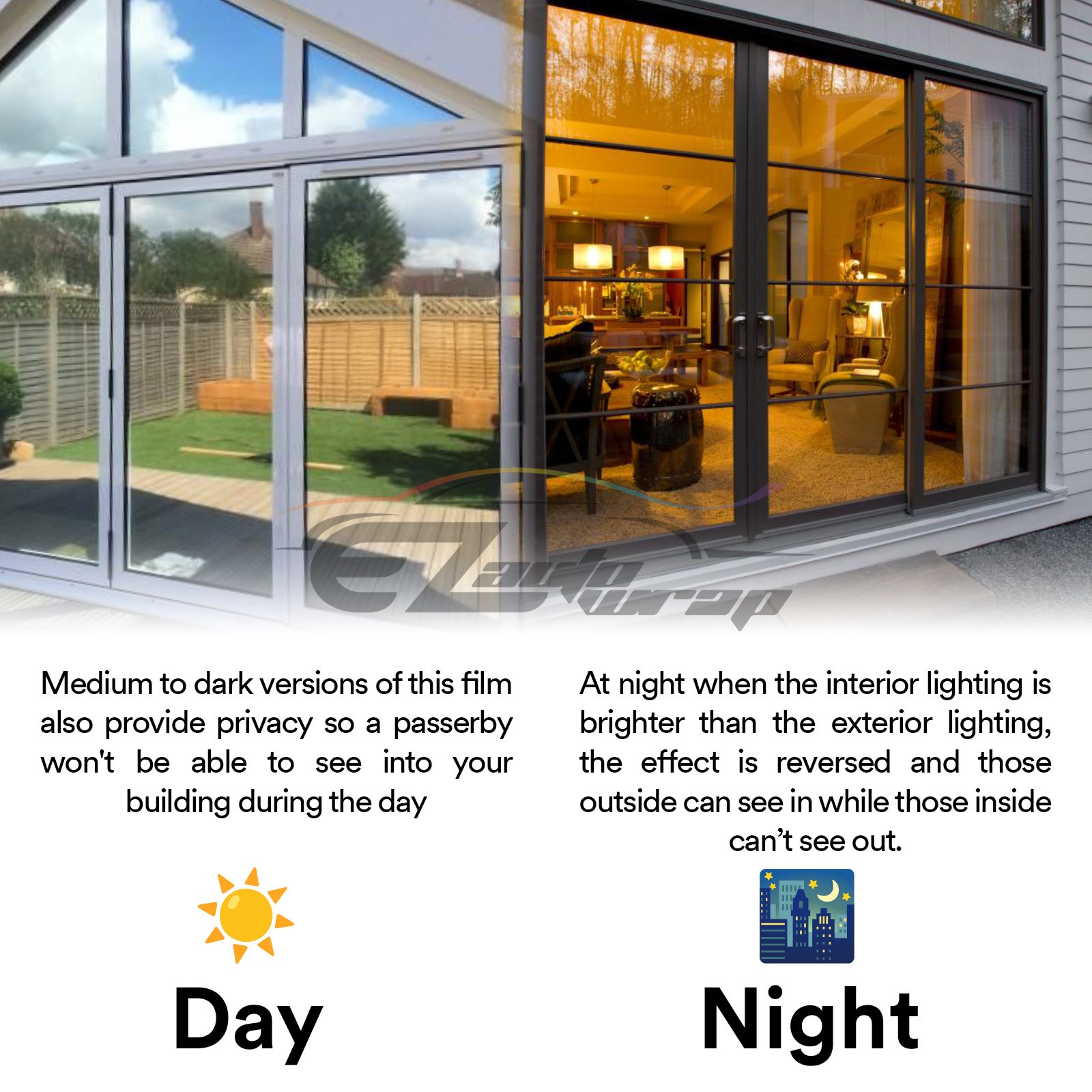 Window Tint One Way Mirror (Chrome Style ONLY) UV Heat Reflective Home Office