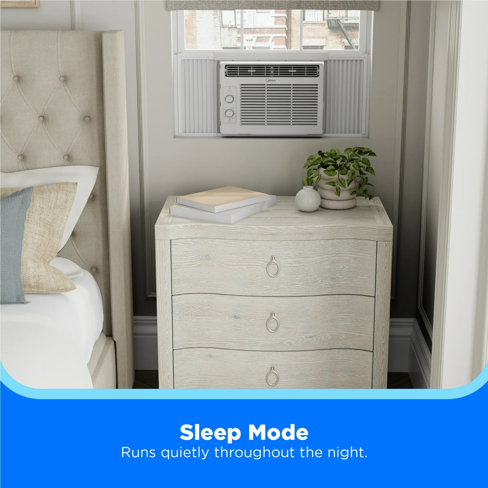 Midea 5,000 BTU Room Window Air Conditioner Mechanical Control AC White New