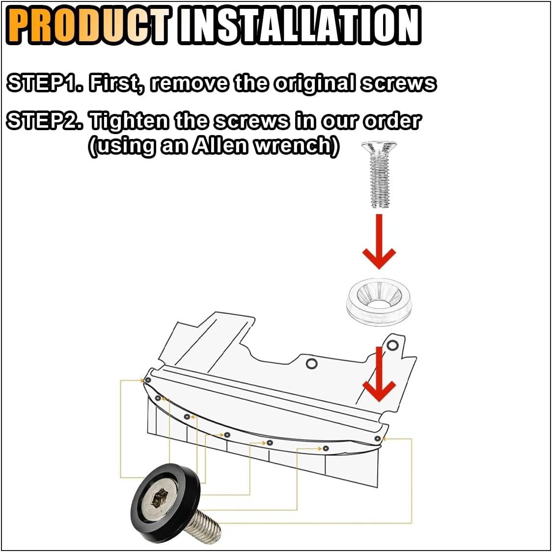 20PCS Aluminum Bumper Fender Washer Stainless Steel Bolts, Engine Bay Dress Up F