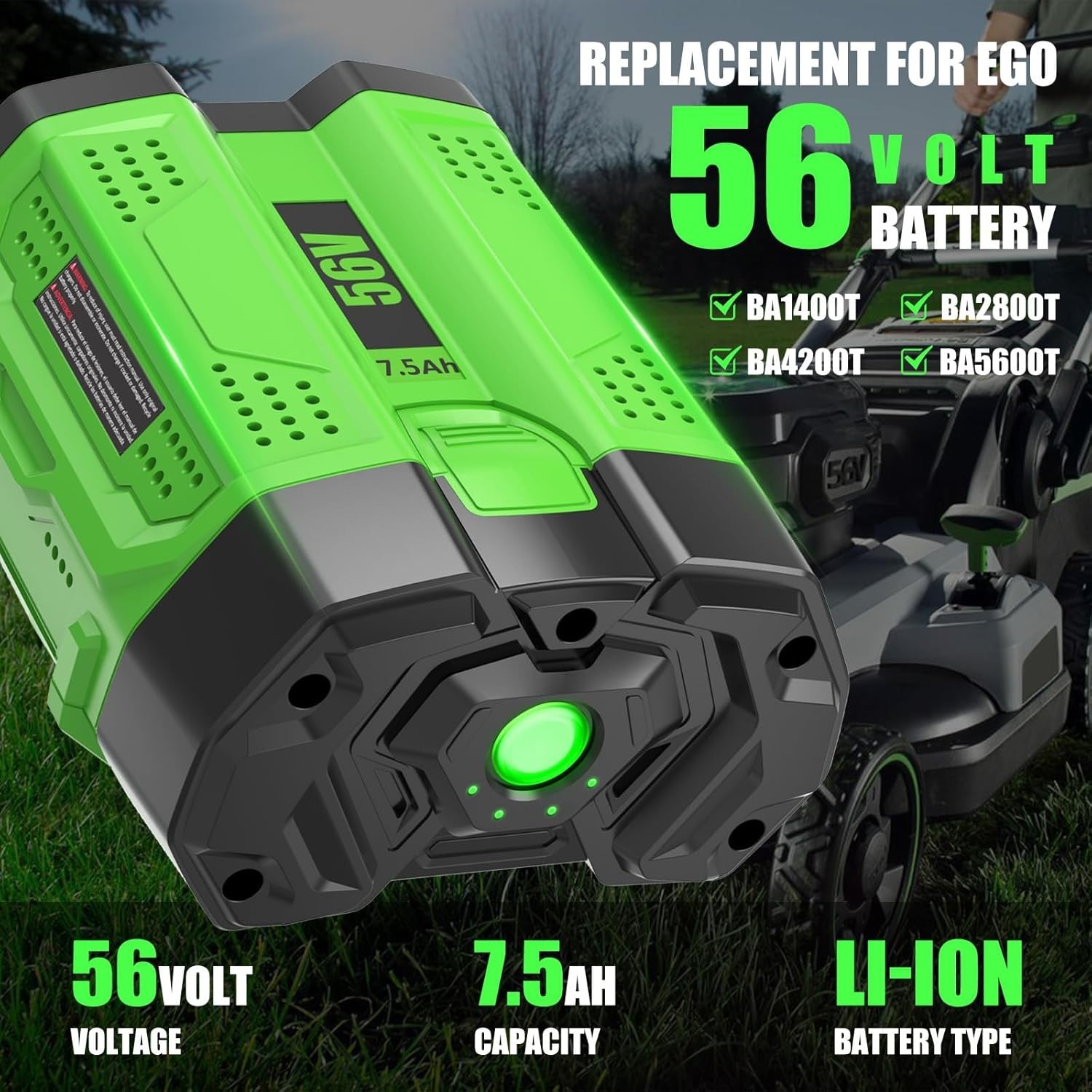Upgraded 10 Ah Lithium-ion Battery For EGO 56V 56 Volt BA5600T BA4200 BA2800 New