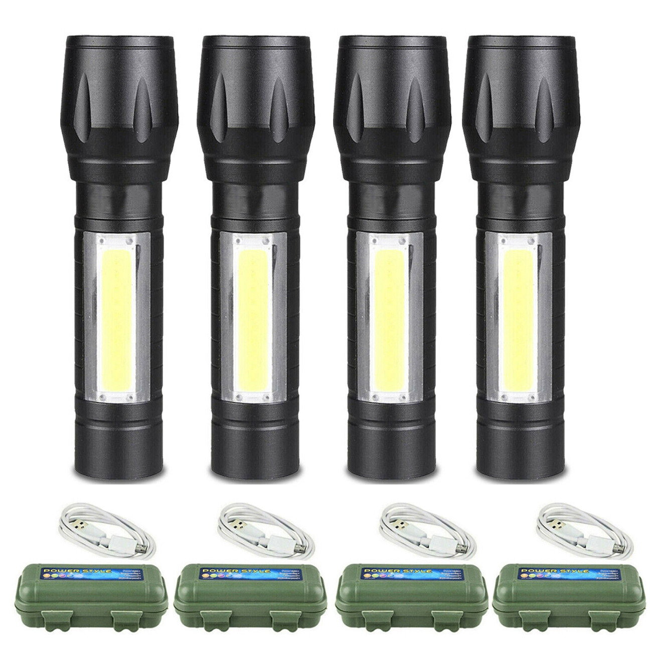 Rechargeable 990000LM LED Flashlight Tactical Police Super Bright Torch Zoomable