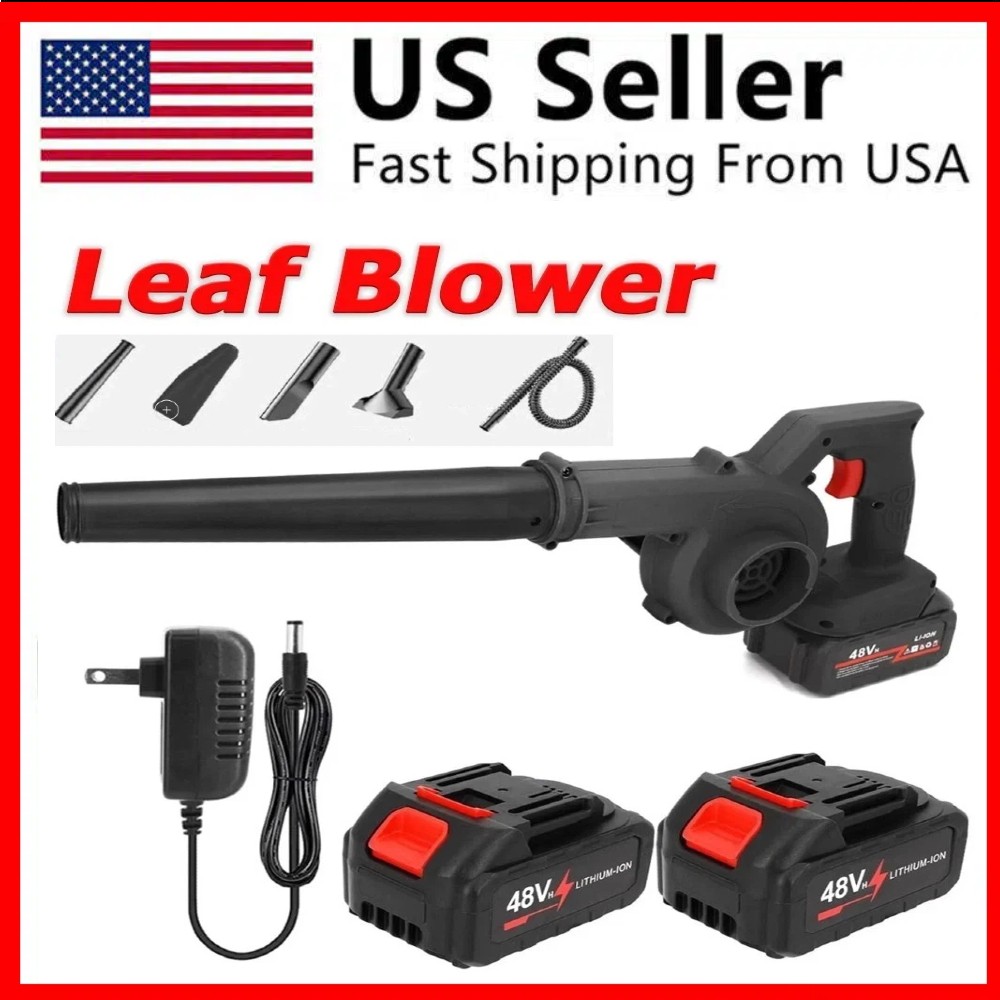 Leaf Blower Cordless with 2 Batteries and Charger, 21V Electric Leaf Blower with