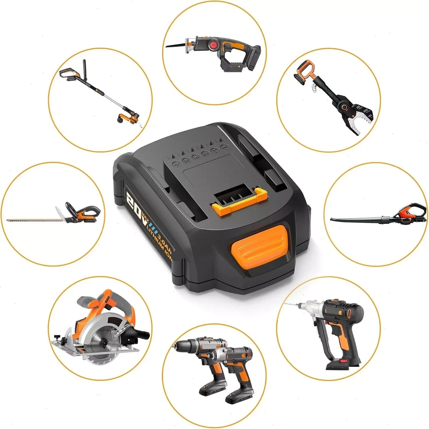 2PACK 8.0Ah For WORX 20V 8AH MAX Extend Lithium-Ion Battery WA3525 WA3575 WA3520