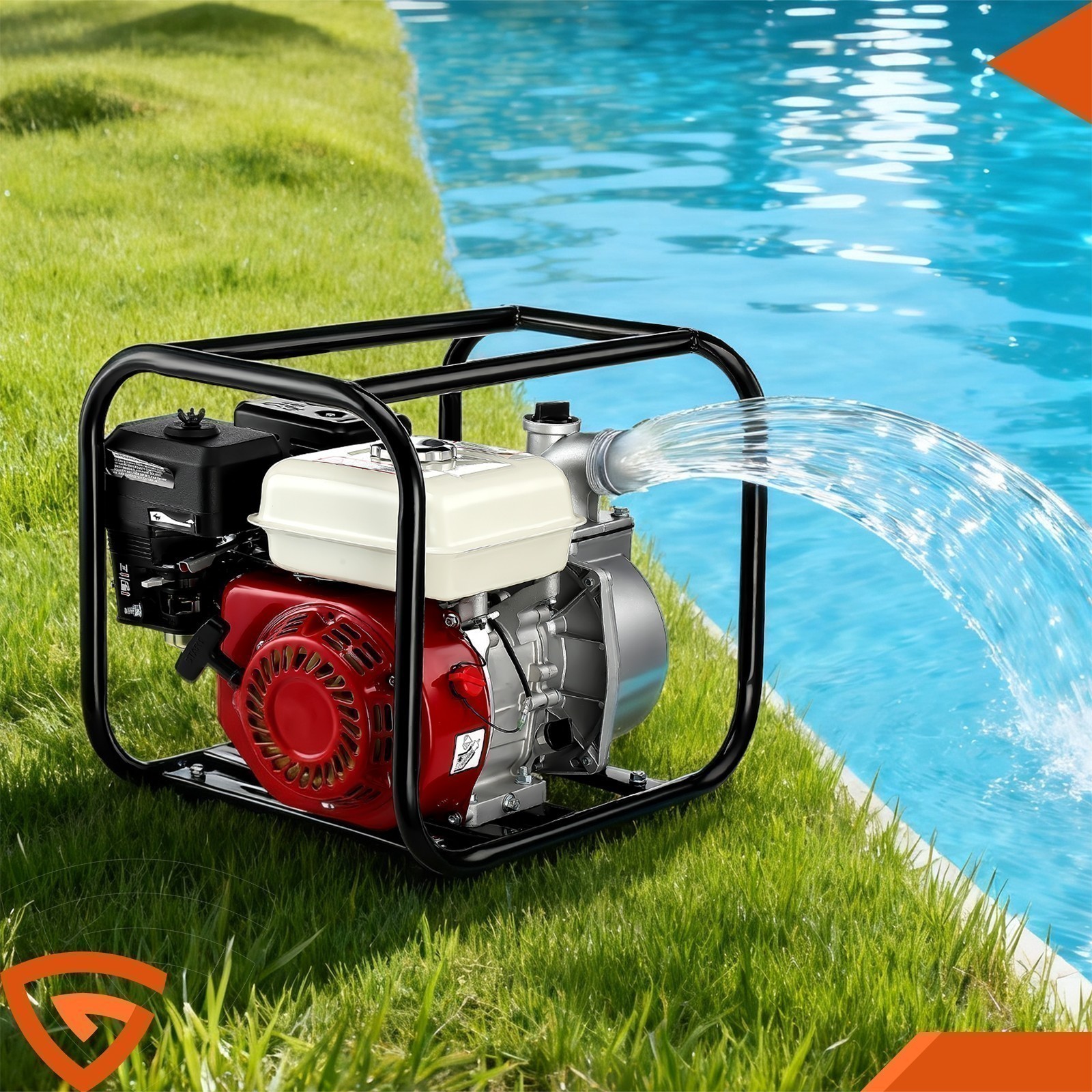 Gasoline Engine Water Pump Gas Powered Water Transfer Pump Kit – 2″ 7HP 4-Stroke