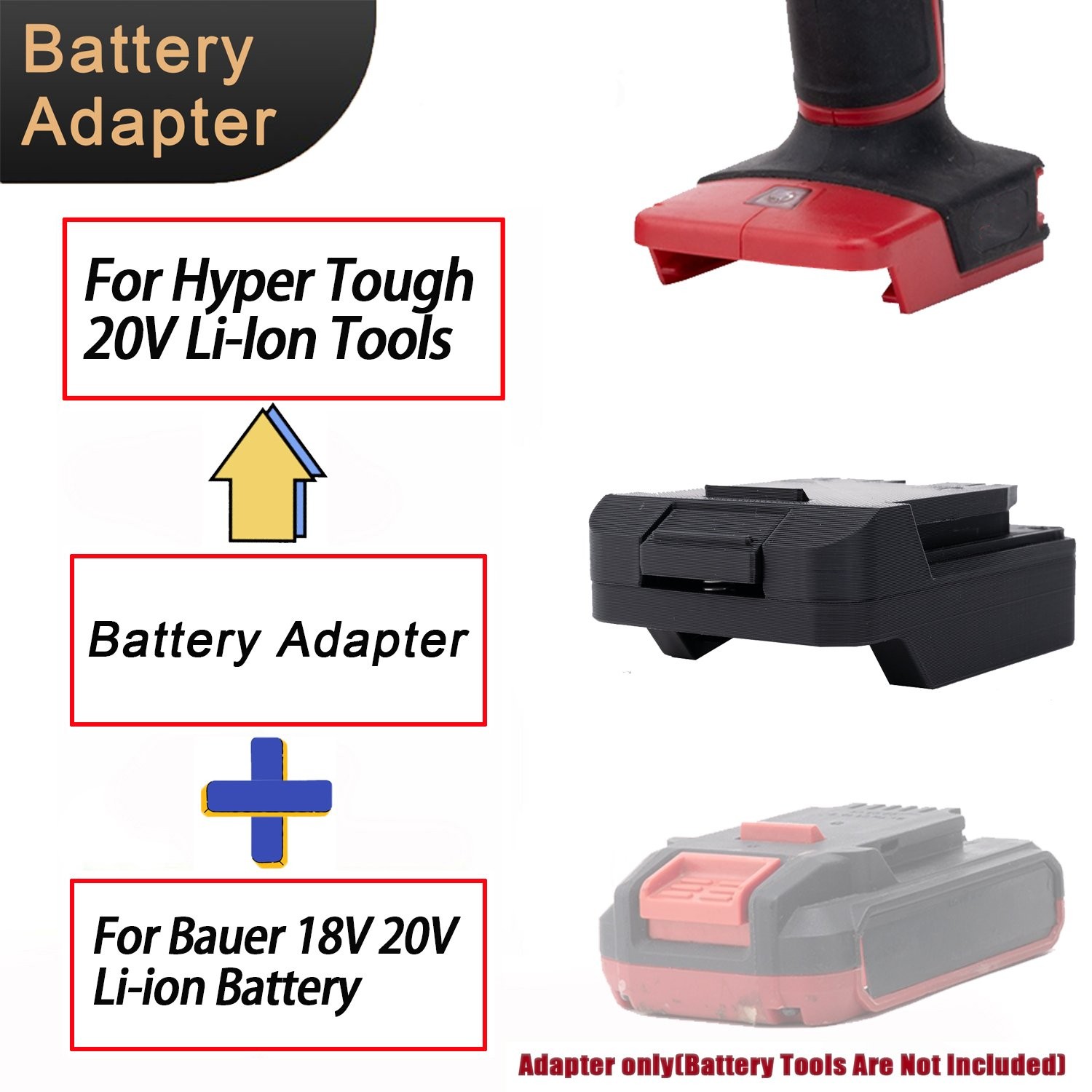 Adapter For Hyper Tough 20V Tools Adapter For Bauer 18V 20V Li-Ion Battery
