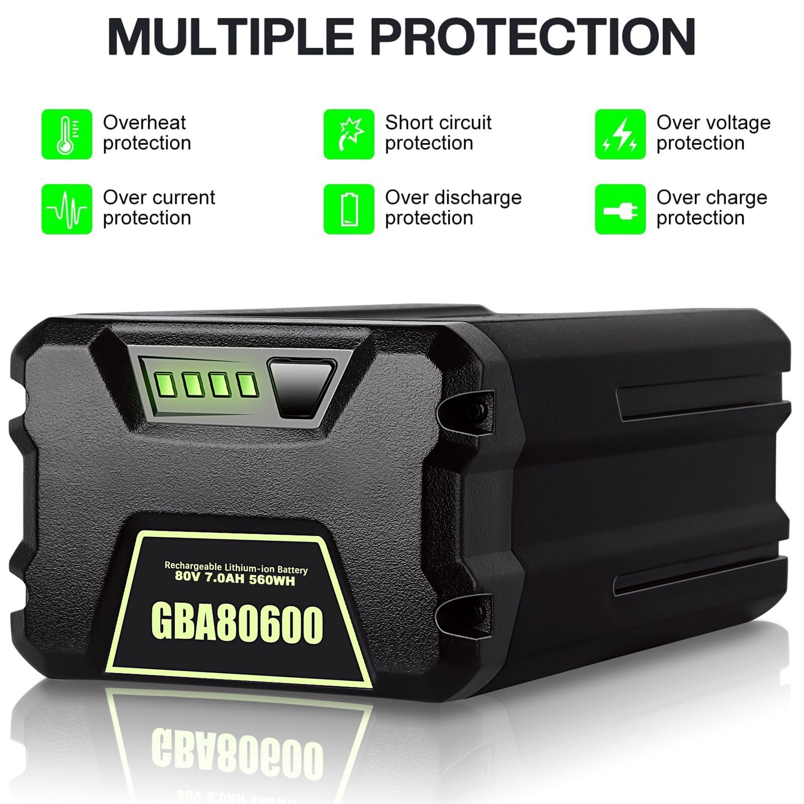 Battery FOR Greenworks 80V Lithium Ion 8.0Ah Rechargeable Li-ion BAB727 GBA80200