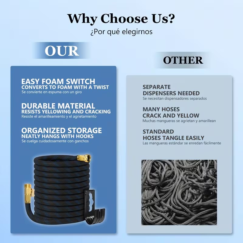 4X Stronger Deluxe Expandable Flexible Garden Hose Water Hose 25, 50, 75, 100FT