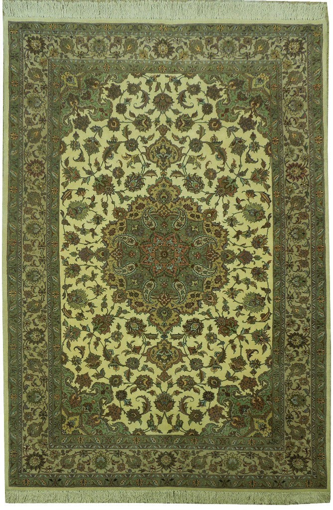 6.2 x 8.11 Authentic Perrsian Tabriiz Carpet Handmade Irran 499 KPSI #PIX-18062