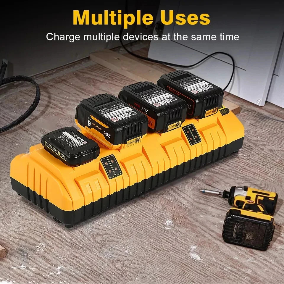 DCB104 20V MAX Battery Charger Replacement for Dewalt Battery Charger, 4 Port