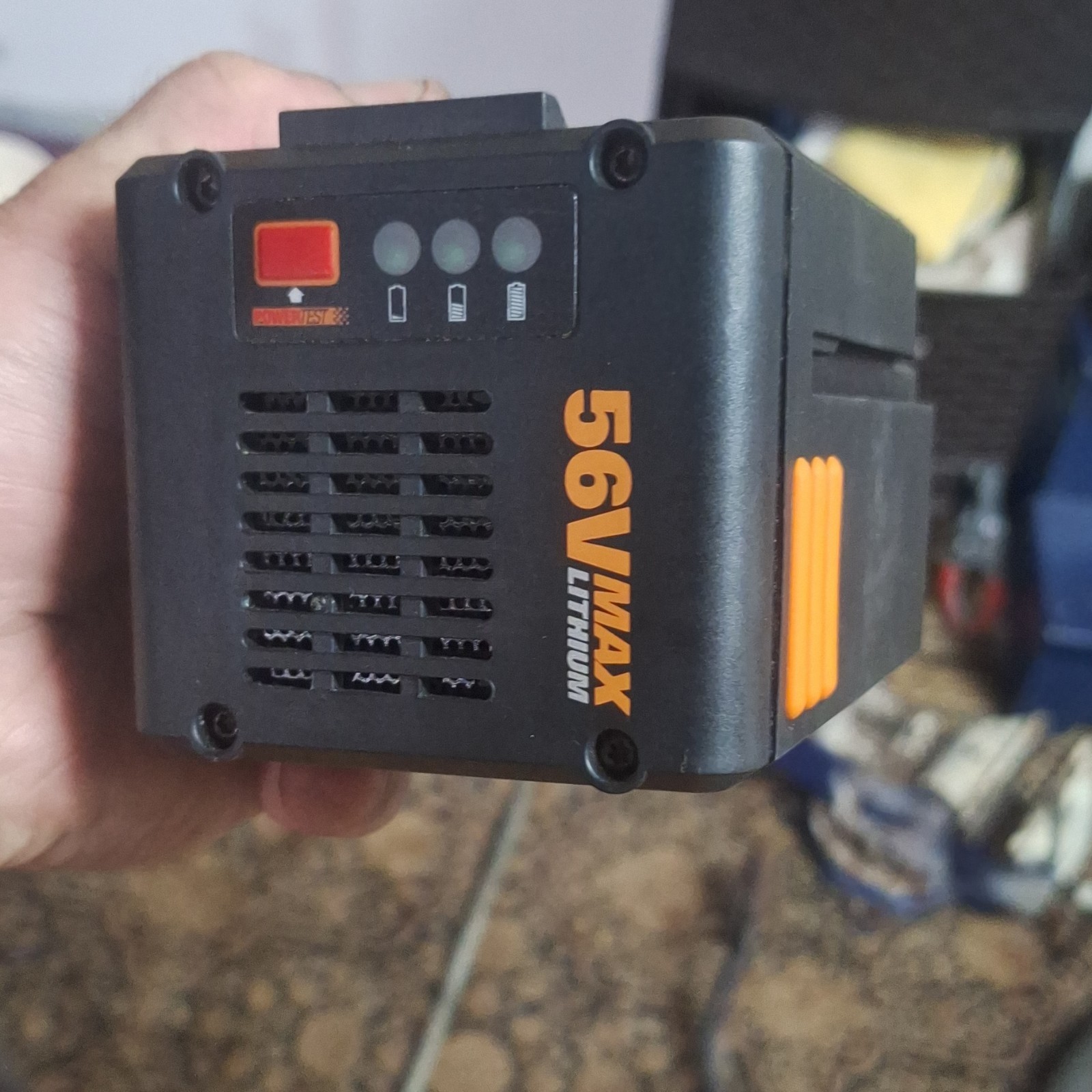 2. 56V Max Lithium Battery Pack 5Ah Black w/ Charge Indicator LEDs