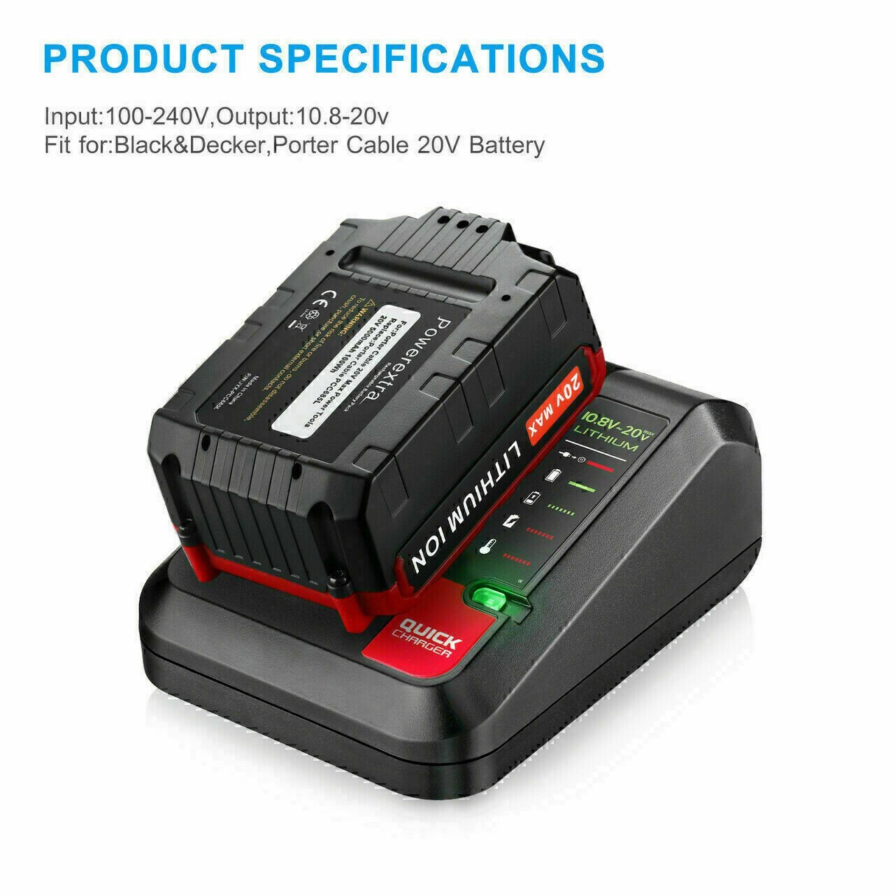 2PCS 20V Max for Porter Cable 20Volt 8.0Ah Battery Lithium-Ion PCC685L PCC682L