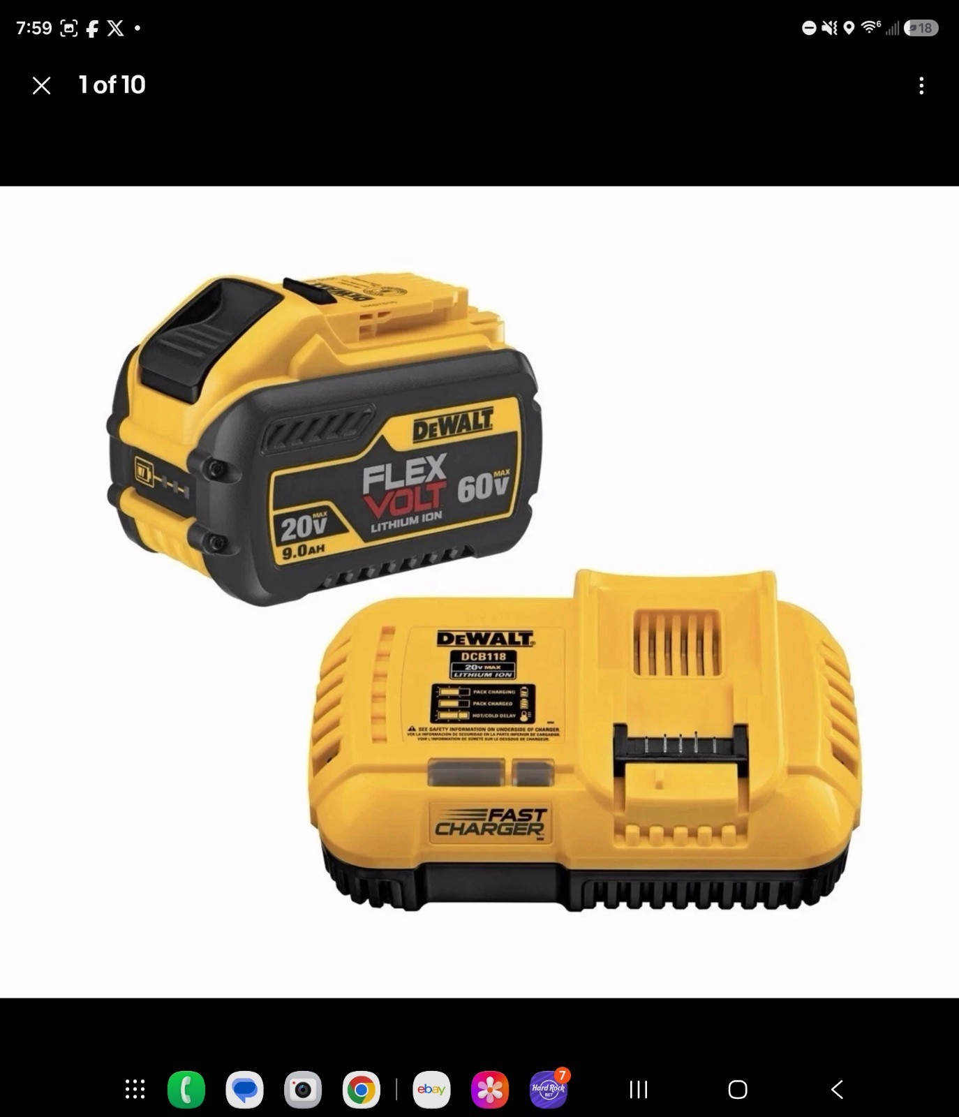 DEWALT FLEXVOLT 20V/60V Max 9Ah Battery & Fast Charger Kit DCB609C NEW